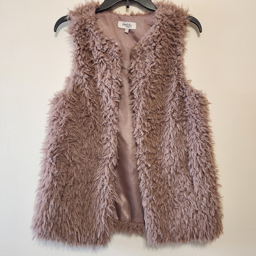 CR Fuzzy Taupe Teddy Faux Fur Vest